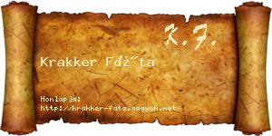 Krakker Fáta névjegykártya